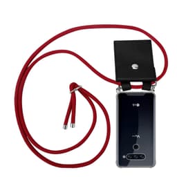 LG V40 Deksel med Halskjede (rød)