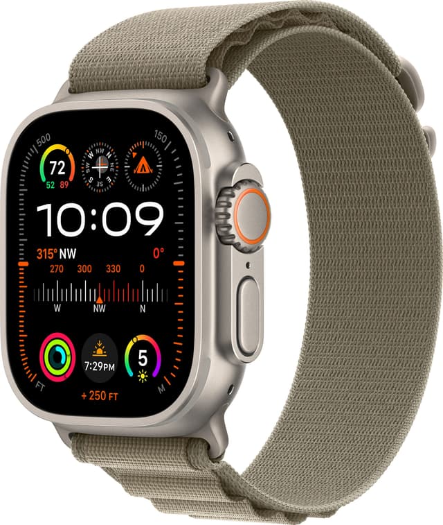 Apple Watch Ultra 2 49mm GPS+CEL Titanium M (Oliven/Alpine Loop)