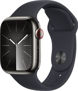 Apple Watch S9 45mm GPS+CEL (Graphite SS/Midnight Sportsbånd) S/M