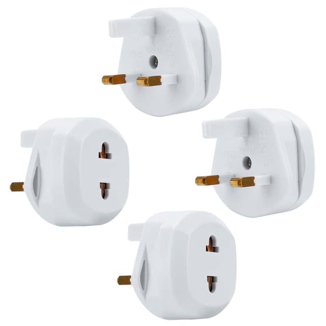 4x Stikkontaktadapter Rejsekonverter (britisk type g
