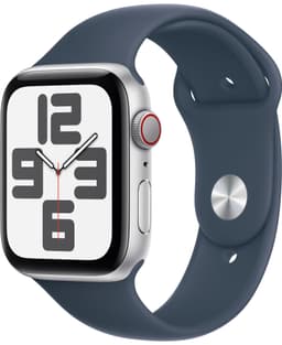 Apple Watch SE 2nd Gen 44mm LTE (Sølv Alu/Storm blå sportsrem S/M)