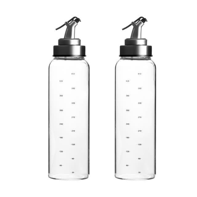 2x Oljedispenser Oljeflaska behållare Vinäger 450 ml