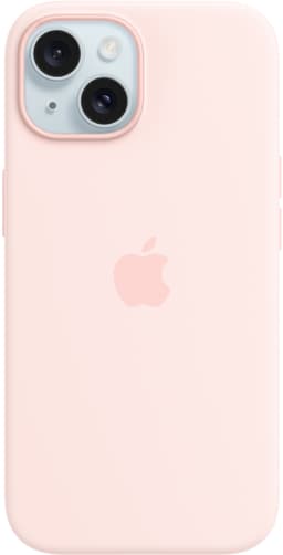 iPhone 15 silikonfodral med MagSafe (ljusrosa)