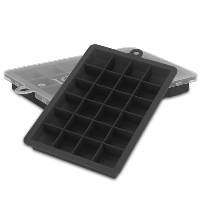 2x Isterningformar Iskubs låda Iskubbrickor Set (Svart)