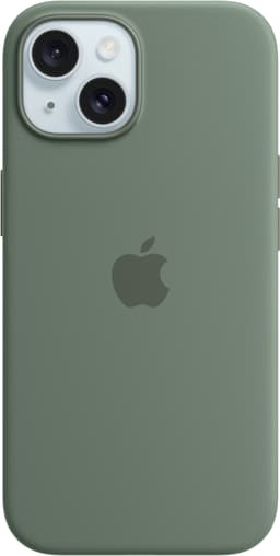 iPhone 15 Silicone deksel med MagSafe (sypressgrønn)