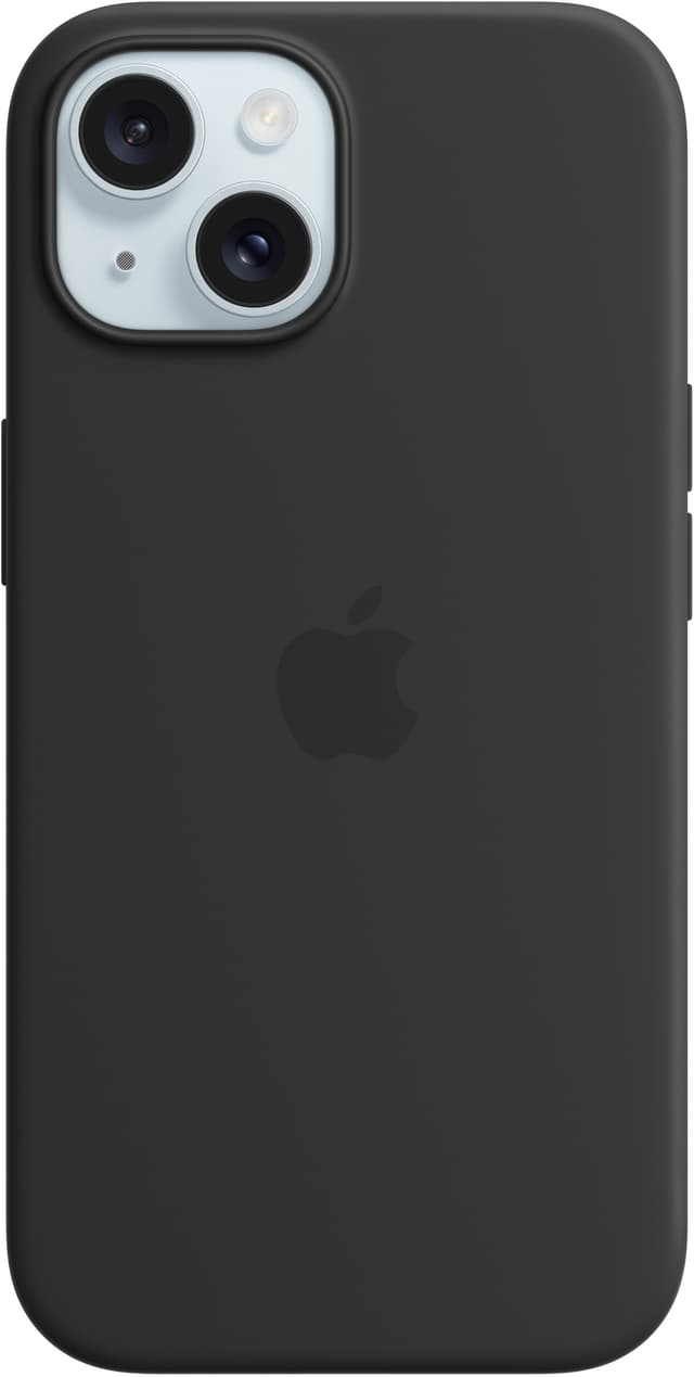 iPhone 15 Silicone deksel med MagSafe (sort)