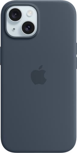 iPhone 15 Silicone deksel med MagSafe (stormblå)