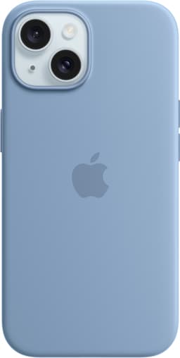 iPhone 15 Silicone deksel med MagSafe (vinterblå)