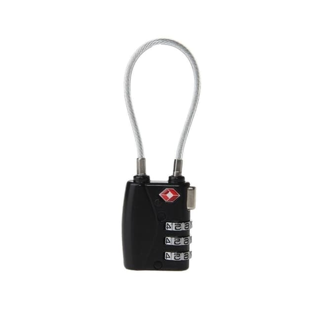 TSA Combination Wirerope Lock Vetoketjulle Matkalaukkuille - Musta