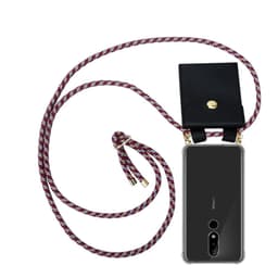 Nokia 5.1 PLUS / X5 Deksel med Halskjede (rød)