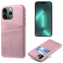SKALO iPhone 15 Pro PU-læder Kortholder Cover - Rosa guld
