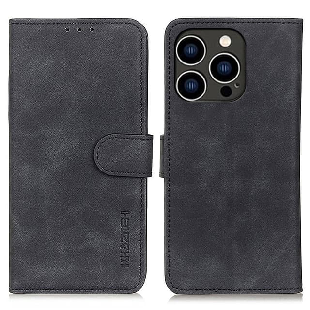 SKALO iPhone 15 Pro KHAZNEH Plånboksfodral i PU-Läder - Svart