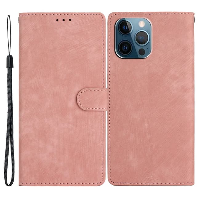 SKALO iPhone 15 Pro Max Lompakkokotelo PU-nahkaa - Ruusukulta
