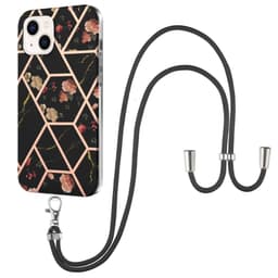 SKALO iPhone 15 Marmorinen Mobiilikauluksen suojakuori - Musta-Keltainen