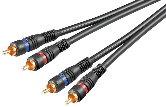 Stereotilslutningskabel 2x RCA, dobbeltskærmet