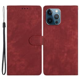 SKALO iPhone 15 Pro Max Lompakkokotelo PU-nahkaa - Punainen