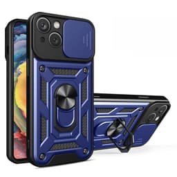 SKALO iPhone 15 Armor Hybrid Metallring Kameraslider - Blå