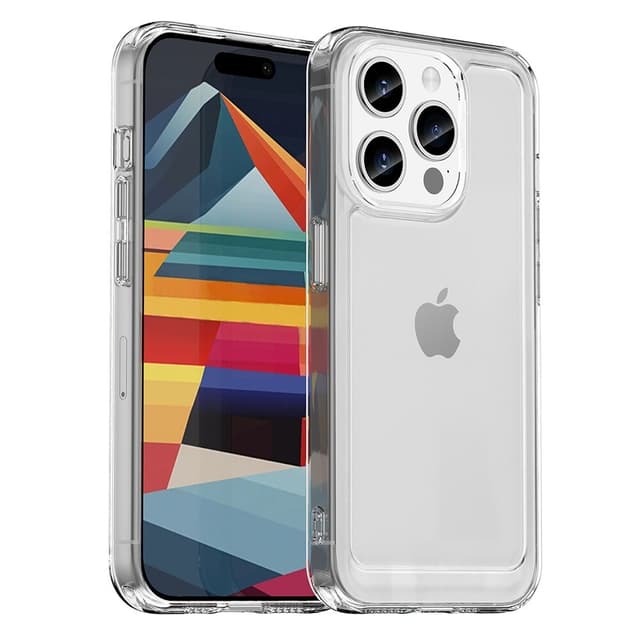 SKALO iPhone 15 Pro Transparent TPU Metalknappar Skal - Transparent