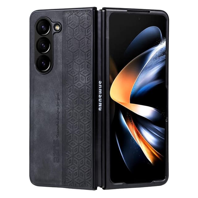 SKALO Samsung Z Fold5 AZNS PU-Läder Skal - Svart