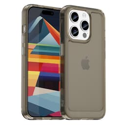 SKALO iPhone 15 Pro Transparent TPU Metalknappar Skal - Grå