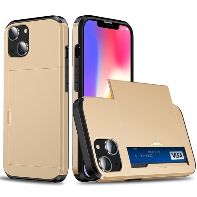 SKALO iPhone 15 Plus Armor Skal Korthållare - Guld