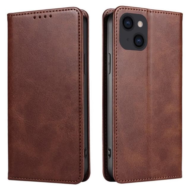 SKALO iPhone 15 Pro Max Premium Wallet Lompakkokotelo - Ruskea