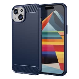 SKALO iPhone 15 Armor Carbon Stöttåligt TPU-skal - Blå