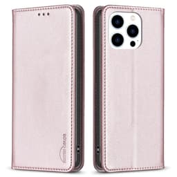iPhone 15 Pro Max BINFEN COLOR Kohokuvioitu Lompakkokotelo - Ruusukulta
