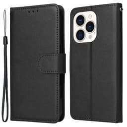 SKALO iPhone 15 Plus Flip Cover m. pung i PU-læder - Sort