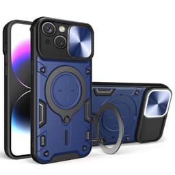 SKALO iPhone 15 Armor Hybrid Magnetring Kameraslider - Blå