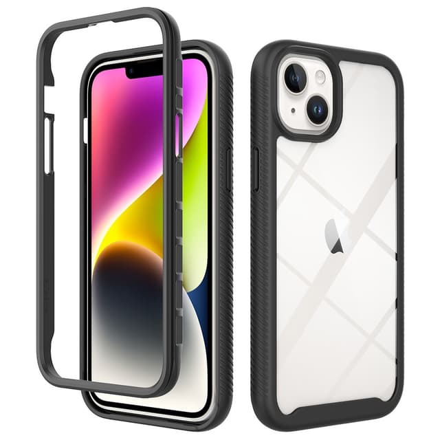 SKALO iPhone 15 Plus Stødsikker Clear Hybrid Cover - Sort