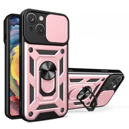 SKALO iPhone 15 Armor Hybrid Metal Ring Camera Slider - Rosa guld