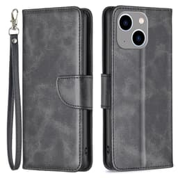 SKALO iPhone 15 Plus Plånboksfodral i PU-Läder - Svart