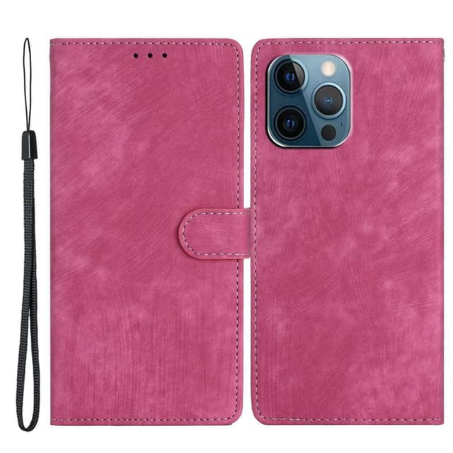 SKALO iPhone 15 Pro Max Plånboksfodral i PU-Läder - Cerise