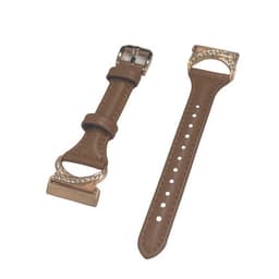 INF Bling zirkon armbånd i ekte skinn Brun Fitbit Versa 4