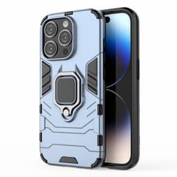 SKALO iPhone 15 Pro Max Armor Hybridi metallirengas kuori - Sininen
