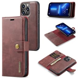 DG MING iPhone 15 Pro Max 2-i-1 Magnet Plånboksfodral - Röd
