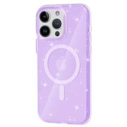SKALO iPhone 15 Pro Max Glitter Magnetic Ring TPU Suojakuori - Violetti