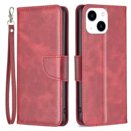 SKALO iPhone 15 Lompakkokotelo PU-nahkaa - Punainen