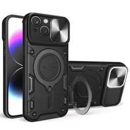 SKALO iPhone 15 Plus Armor Hybrid Metallring Kameraslider - Svart