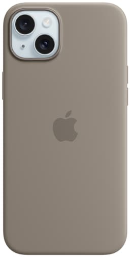 iPhone 15 Plus Silicone deksel med MagSafe (leire)