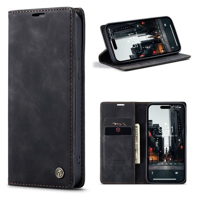 CASEME Plånboksfodral iPhone 15 Pro - Svart