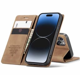 CaseMe Smart Magnet FlipCase Apple iPhone 15 Plus - Brun