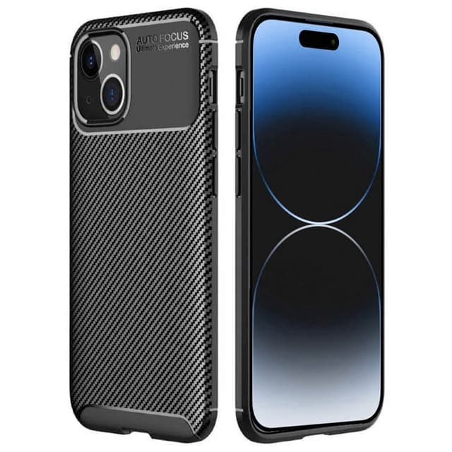 Carbon silikon skal Apple iPhone 15 - Svart