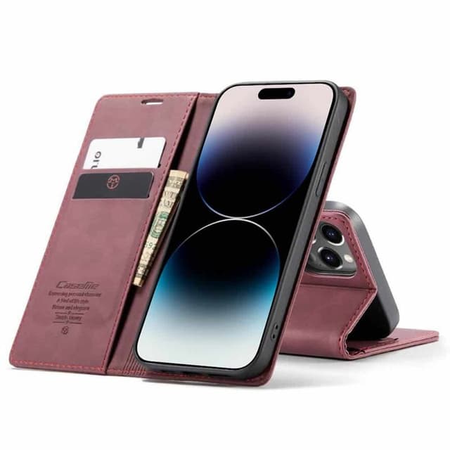 CaseMe Smart Magnet FlipCase Apple iPhone 15 Pro - Vinrød