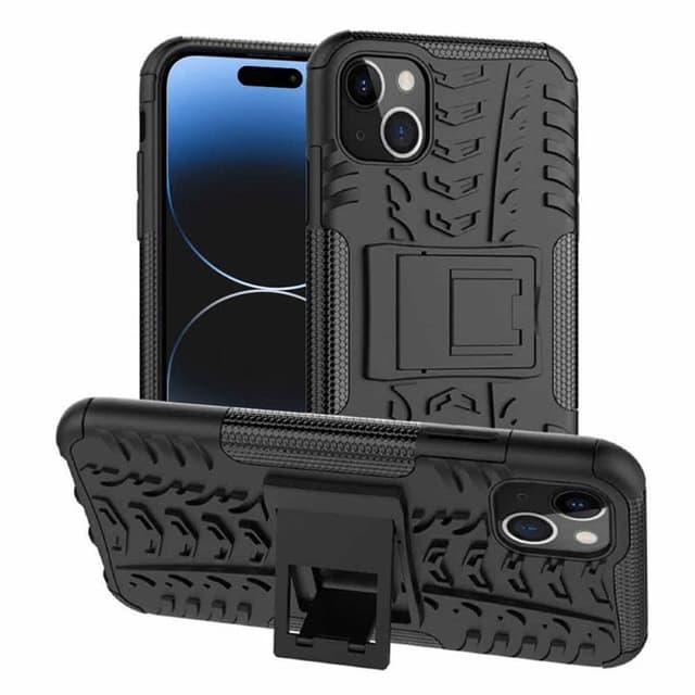 Stødbestandigt cover med stander Apple iPhone 15 Plus - Sort