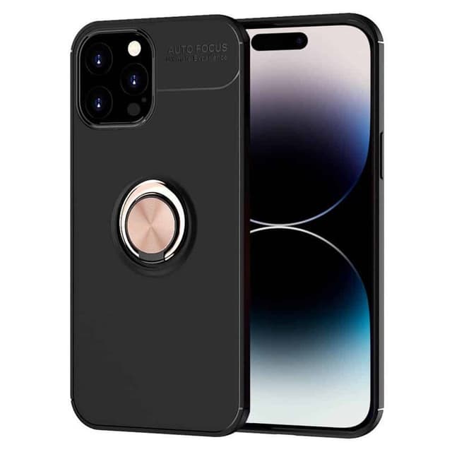 Slim Ring kuori Apple iPhone 15 Pro Max - Musta/ruusu