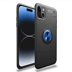 Slim Ring kuori Apple iPhone 15 - Musta/sininen