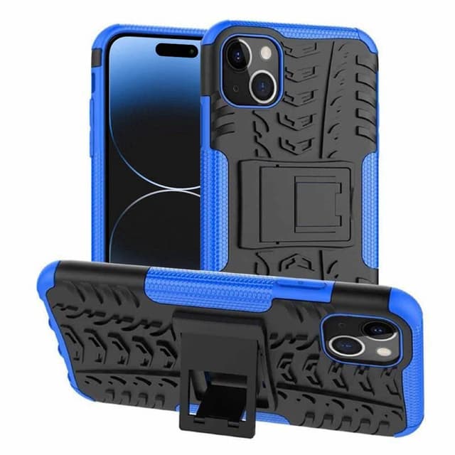 Stødbestandigt cover med stander Apple iPhone 15 - Blå