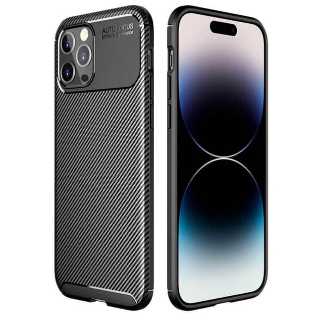 Carbon silikon skal Apple iPhone 15 Pro - Svart
